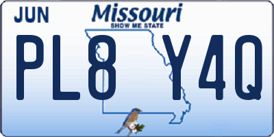 MO license plate PL8Y4Q