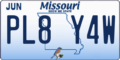 MO license plate PL8Y4W