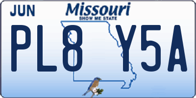 MO license plate PL8Y5A