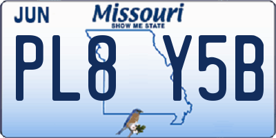 MO license plate PL8Y5B
