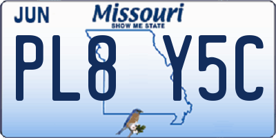 MO license plate PL8Y5C