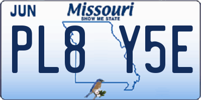 MO license plate PL8Y5E