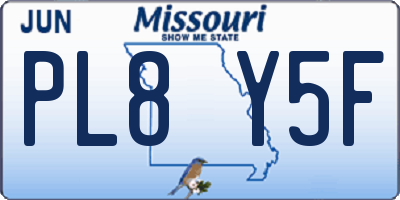 MO license plate PL8Y5F