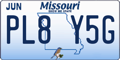 MO license plate PL8Y5G