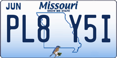 MO license plate PL8Y5I