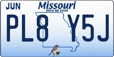 MO license plate PL8Y5J