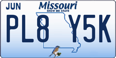MO license plate PL8Y5K