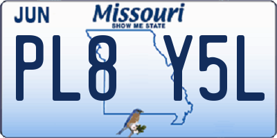 MO license plate PL8Y5L