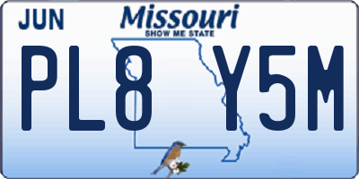 MO license plate PL8Y5M