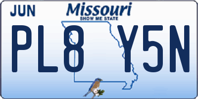 MO license plate PL8Y5N