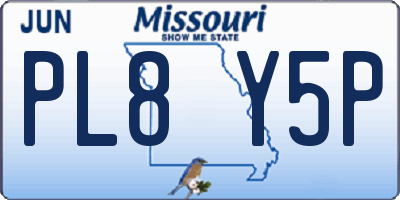 MO license plate PL8Y5P