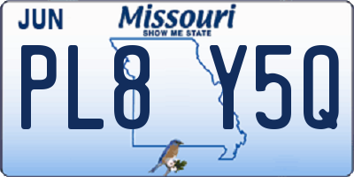 MO license plate PL8Y5Q