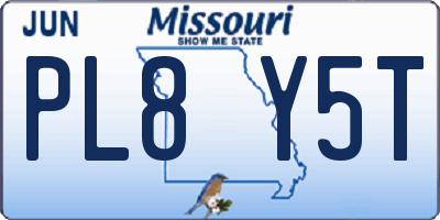 MO license plate PL8Y5T