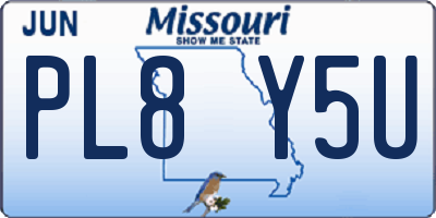 MO license plate PL8Y5U