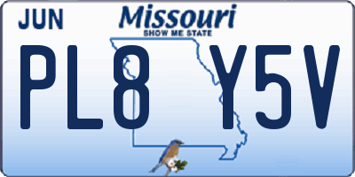 MO license plate PL8Y5V