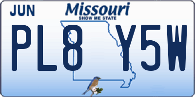 MO license plate PL8Y5W