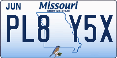 MO license plate PL8Y5X
