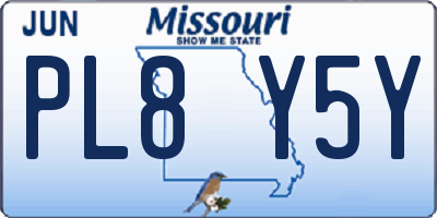 MO license plate PL8Y5Y