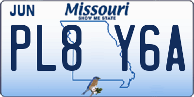 MO license plate PL8Y6A