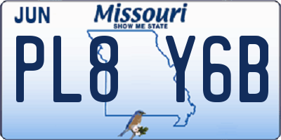 MO license plate PL8Y6B