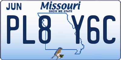 MO license plate PL8Y6C