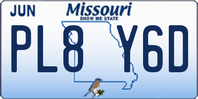 MO license plate PL8Y6D