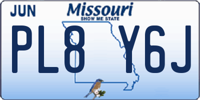 MO license plate PL8Y6J
