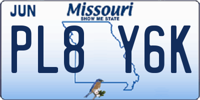 MO license plate PL8Y6K