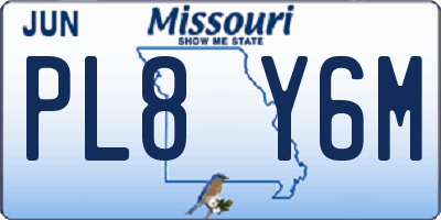 MO license plate PL8Y6M