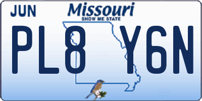 MO license plate PL8Y6N