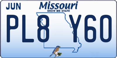 MO license plate PL8Y6O