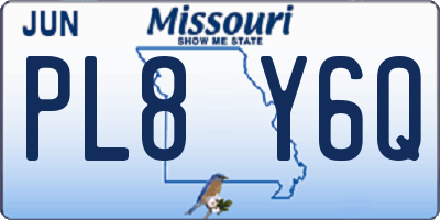 MO license plate PL8Y6Q