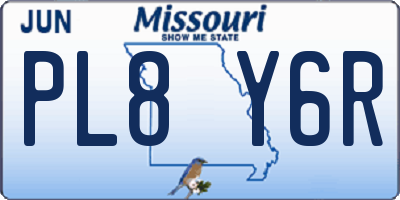 MO license plate PL8Y6R