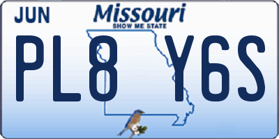 MO license plate PL8Y6S