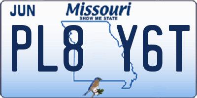 MO license plate PL8Y6T