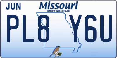 MO license plate PL8Y6U