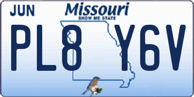 MO license plate PL8Y6V