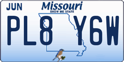 MO license plate PL8Y6W