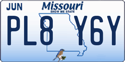 MO license plate PL8Y6Y