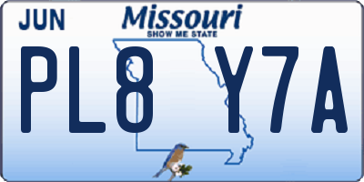 MO license plate PL8Y7A