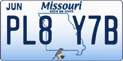 MO license plate PL8Y7B