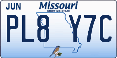 MO license plate PL8Y7C