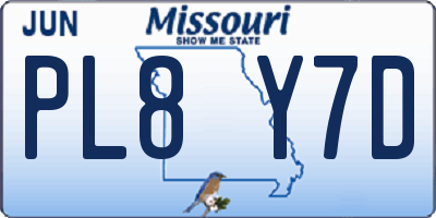 MO license plate PL8Y7D