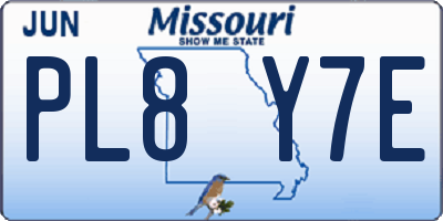 MO license plate PL8Y7E