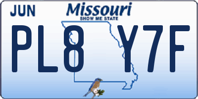 MO license plate PL8Y7F