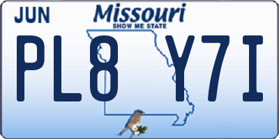 MO license plate PL8Y7I