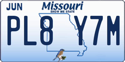 MO license plate PL8Y7M
