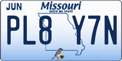 MO license plate PL8Y7N