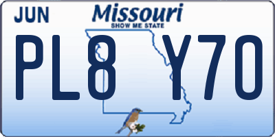MO license plate PL8Y7O
