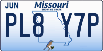 MO license plate PL8Y7P